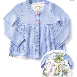 Matilda Jane Little One Cardigan Purple floral back size 4